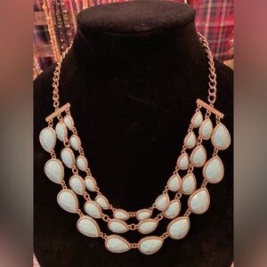 🦋 teal acrylic statement necklace